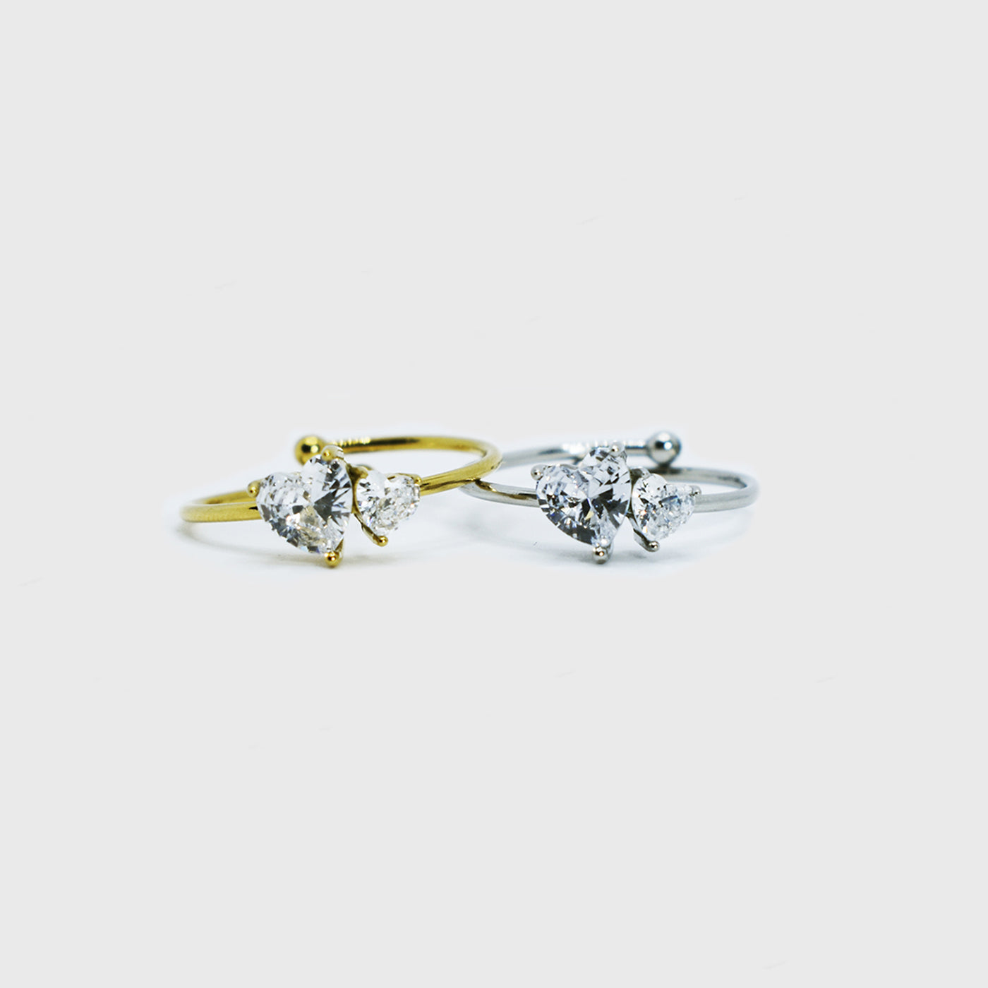 Anello Crystal Double Heart