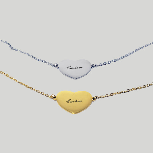 Collana Flat Heart con Incisione