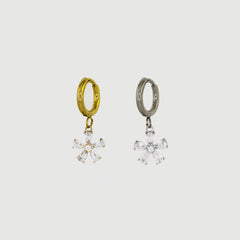 Orecchini Hoop Crystal Flower