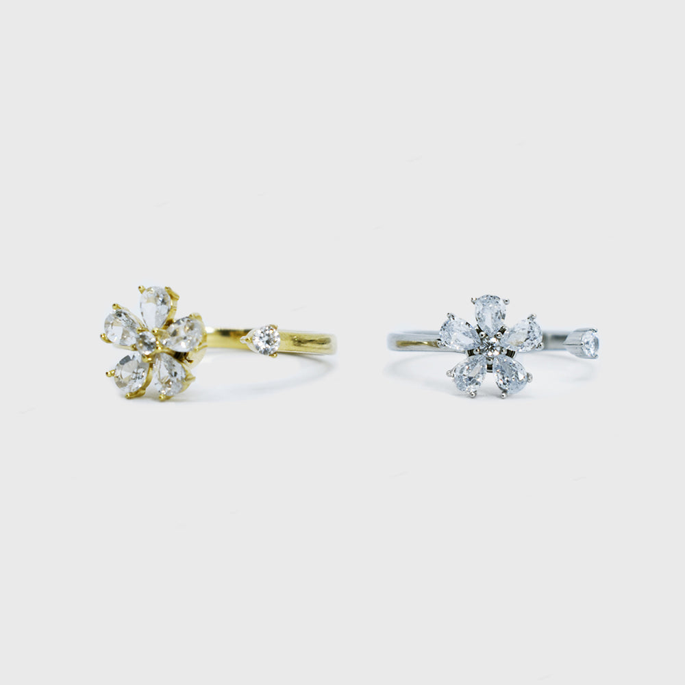 Anello Rotating Crystal Flower